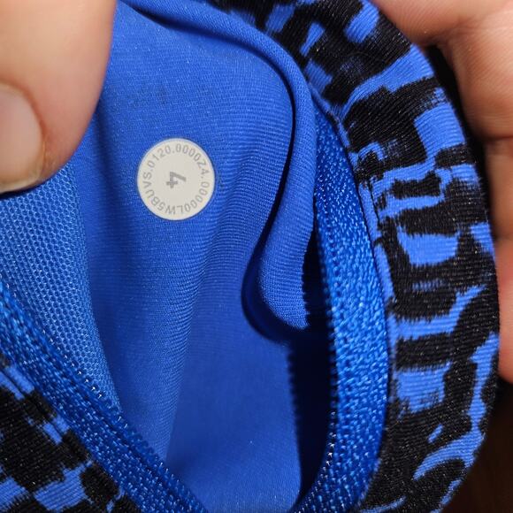 Lululemon Womens Speed Up Tight Urban Block Wild Bluebell Black 4 - Picture 3 of 5